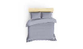 L'essentiel linge de maison Juego de funda de edredón de satén Gris, Doble